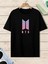 Siyah Purple Bts Baskılı T-Shirt 1