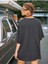 Kelebek Baskılı Füme Oversize T-Shirt Salaş Boyfirend 3