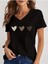 Kadın Baskılı Kadın Oversize V Yaka T-Shirt Salaş 1