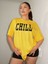 Chıll Baskılı Kadın Oversize T-Shirt Salaş Boyfirend 2