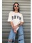 Kadın Bhvr Oversize Baskılı T-Shirt Bluz 2