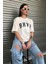 Kadın Bhvr Oversize Baskılı T-Shirt Bluz 3