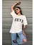 Kadın Bhvr Oversize Baskılı T-Shirt Bluz 4