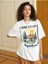 Beyaz Oversize T-Shirt Mountain Baskılı 2
