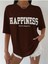 Happıness Baskılı Kadın Oversize Salas T-Shirt Boyfirend 3