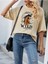 Bej Oversize T-Shirt Wild Baskılı 5
