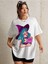 Mor Şapkalı Cadı Baskılı Oversize T-Shirt Salas Boyfriend 1