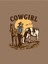 Cowgirl Baskılı Kadın Oversize Kahverengi T-Shirt 4