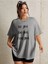 Be You Baskılı Gri Oversize T-Shirt Salaş Boyfirend 2