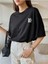 Siyah Life Baskılı Oversize T-Shirt 1