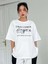 Beyaz Oversize T-Shirt Challenge Baskılı 1