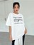 Beyaz Oversize T-Shirt Challenge Baskılı 3