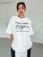 Beyaz Oversize T-Shirt Challenge Baskılı 4
