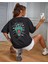 Oversize Dinozor Baskılı Siyah Tshirt 2