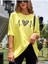Kalp Ritmi Baskılı Kadın Oversize T-Shirt Salaş Boyfirend 1