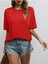 Tiny Heart Baskılı Kadın Oversize Kırmızı Salas T-Shirt Boyfriend 2