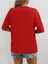 Tiny Heart Baskılı Kadın Oversize Kırmızı Salas T-Shirt Boyfriend 3