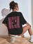 Kadın Smile Oversize Salas Boyfriend Baskılı T-Shirt Top Bluz 1