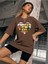 Life Baskılı Kadın Oversize Kahverengi T-Shirt 1