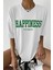 Happıness Baskılı Kadın Oversize Salas T-Shirt Boyfirend 1