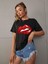 Red Lip Baskılı Kadın Oversize Kırmızı Salas T-Shirt Boyfriend 1