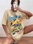 Bej Oversize T-Shirt Speed Team Baskılı 5