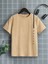 Unisex Bej Oversize T-Shirt Boston Baskılı 1