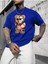 Half Skeleton Bear Baskılı Oversize Erkek T-Shirt Salaş Boyfirend 1