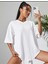 Düz Basic Kadın T-Shirt Oversize Salas Boyfriend 4