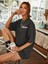 Füme California Baskılı Oversize T-Shirt 1