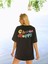 Kadın Siyah Choose Happy Baskılı Oversize T-Shirt 5