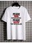 Unisex Beyaz Home World Yazılı Oversize T-Shirt 1