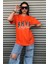 Kadın Bhvr Oversize Baskılı T-Shirt Bluz 5