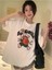 Beyaz Oversize T-Shirt Go Cıvfilet Baskılı 1