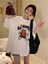 Beyaz Oversize T-Shirt Go Cıvfilet Baskılı 3