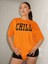 Chıll Baskılı Kadın Oversize T-Shirt Salaş Boyfirend 2