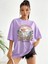 Summer Adventures Baskılı Oversize T-Shirt Salaş Boyfirend 1