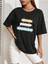 Be A Kind Human Baskılı Kadın Oversize Gri Salas T-Shirt Boyfriend 1