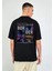 Erkek Border Baskılı Oversize T-Shirt 1
