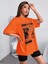 Turuncu Oversize T-Shirt Pretty Gril Baskılı 4
