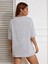 Usa Amerikalı Kız Baskılı Gri Siyah Oversize T-Shirt Salaş Boyfirend 2