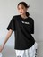 Siyah Wake Baskılı Oversize T-Shirt 2