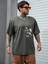 Füme Oversize T-Shirt Kartal Baskılı 3