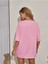 Panda Baskılı Pembe Oversize T-Shirt Salaş Boyfirend 4