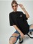 Gülümse Baskılı Siyah Oversize T-Shirt Salaş Boyfirend 2