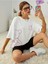 Ayıcık Baskılı Kadın Oversize T-Shirt Salaş Boyfirend 1