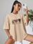 Peace Love Coffe Baskılı Oversize T-Shirt Salaş Boyfirend 3