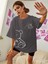 Ayıcık Baskılı Kadın Oversize T-Shirt Salaş Boyfirend 3