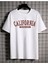 Unisex Beyaz California Western Baskılı Oversize T-Shirt 2