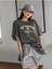 The Sunshine T-Shirt -Füme, Baskılı, Bisiklet Yaka, Baskılı, Kısa Kol, Boyfriend, 2